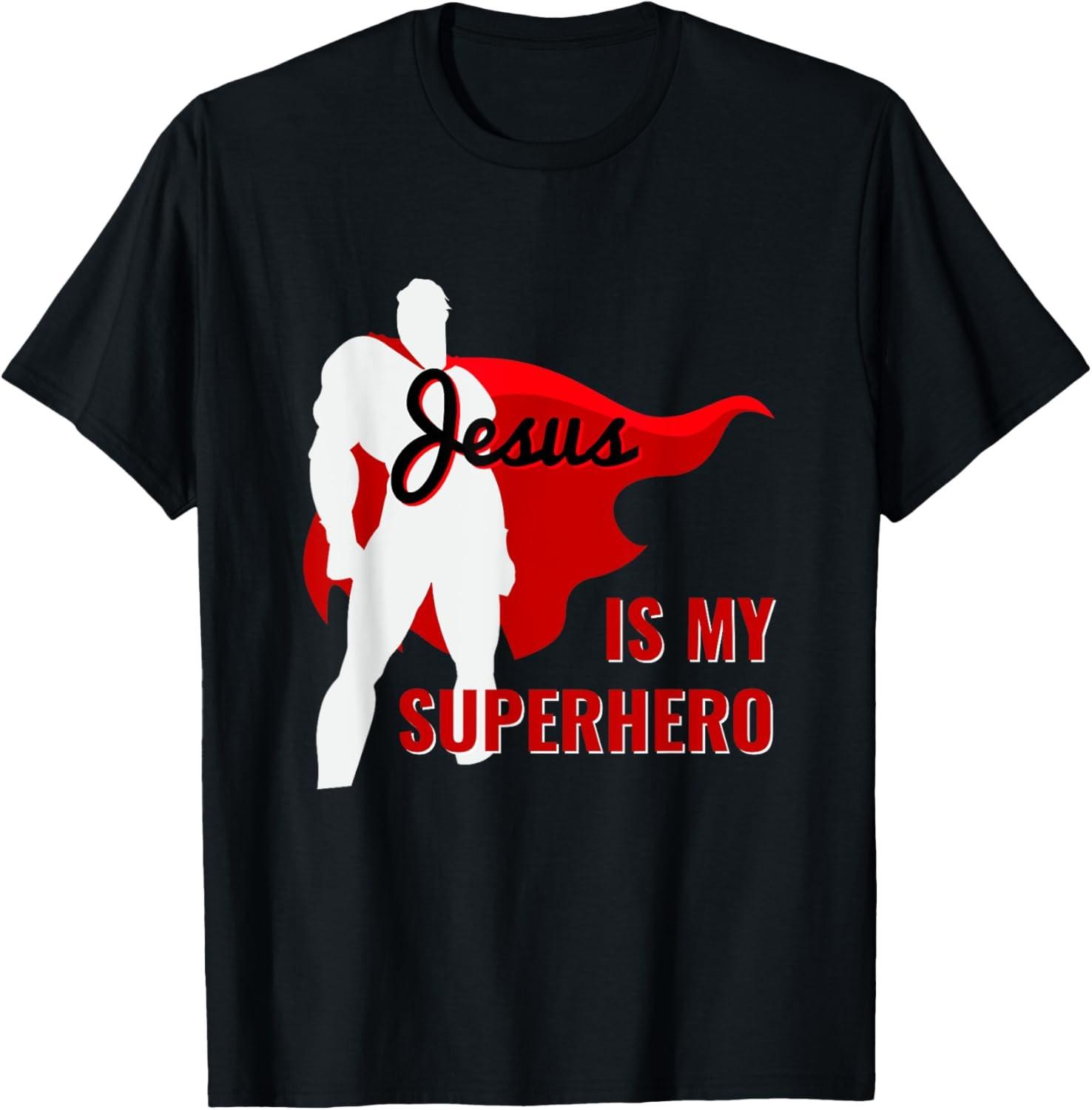 Jesus Is My Superhero Christian Quote Saying T-Shirt T-Shirt S разноцветный