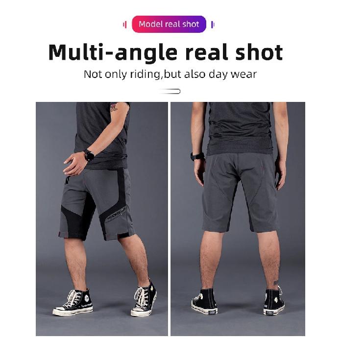 ROCKBROS Cycling Men's Shorts MTB Road Bike Shorts Summer Outdoor Sports Biker Shorts Climbing Breathable Quick Dry Double Layer