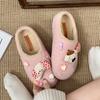 Cute and lightweight flat-bottomed fluffy slippers for women to wear in winter, plush and warm Birkenstock bag head mop