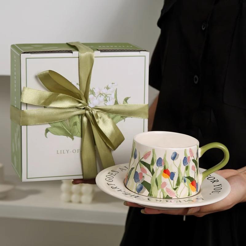 Nordic Tulip Household Ceramic Cup Coffee Cup Office Teacup Mug Teachers' Day Girls Gift