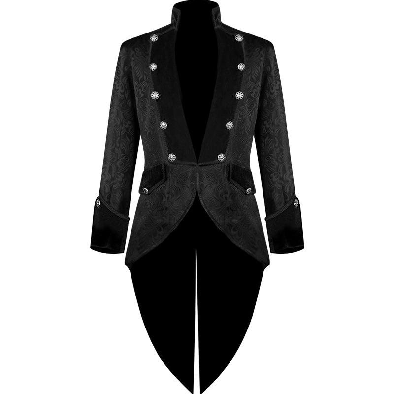 Halloween Men's Medieval Retro Punk Tailcoat Stage Wear