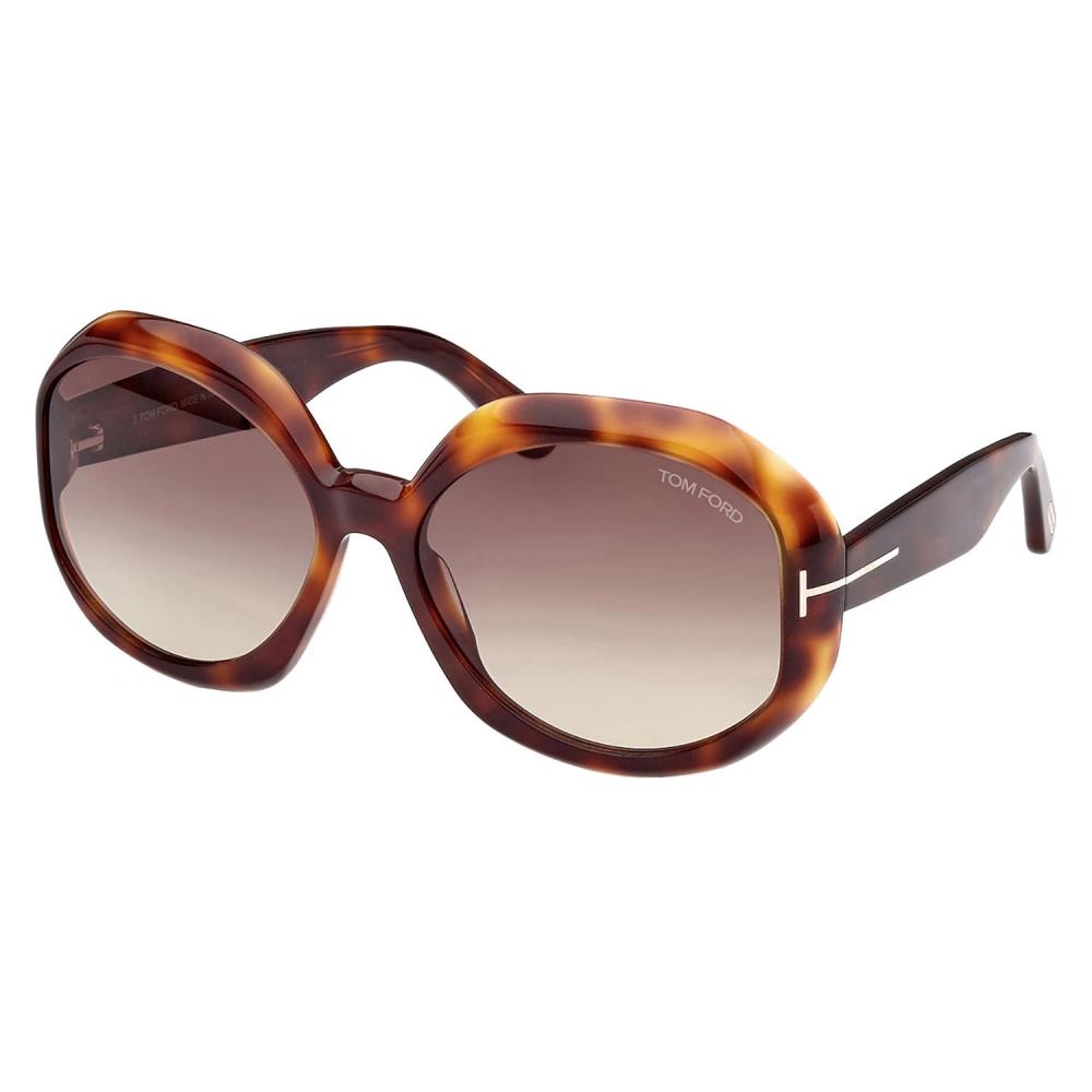 

Tom Ford GEORGIA 02 W FT1011 52B Овальные солнцезащитные очки мульти