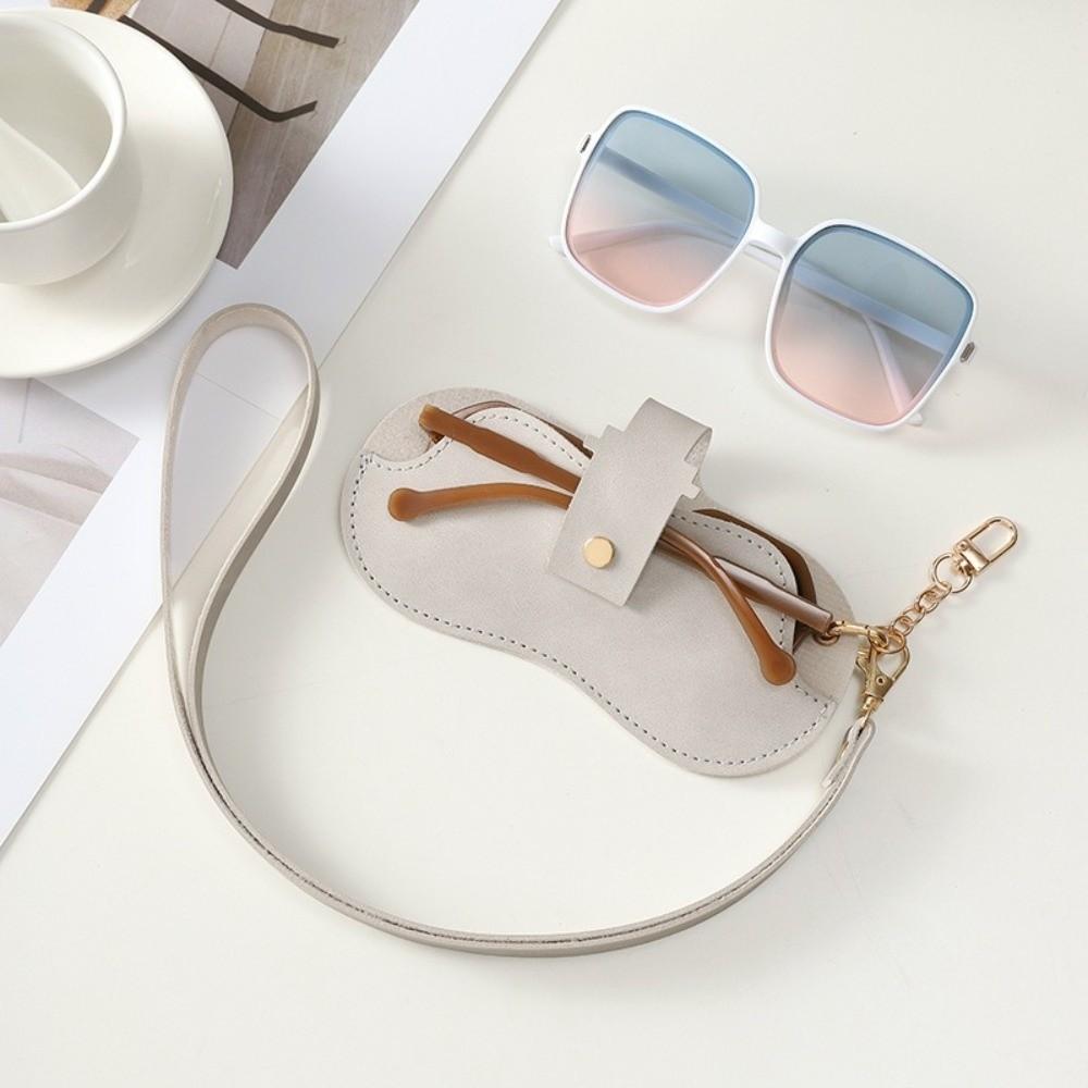 Hanging Neck PU Leather Glasses Bag Sunglasses Pouch Sunglasses Eyeglass Bag  Outdoor