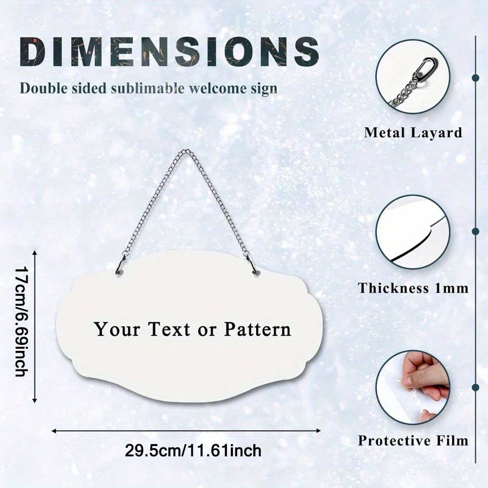 

2 шт. сублимационная дверная табличка заготовки алюминиевая дверная вешалка 2 стороны печатная настенная входная дверь декор для поделок своими руками