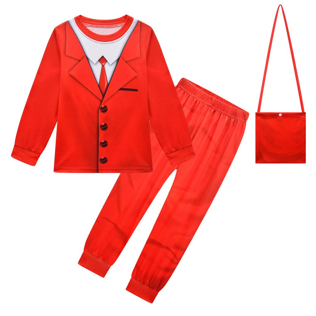 

Детские Мальчики Аниме Мультяшный Принт Повседневный Лонгслив Футболка Брюки Штаны Комплекты Одежды 160cm красный