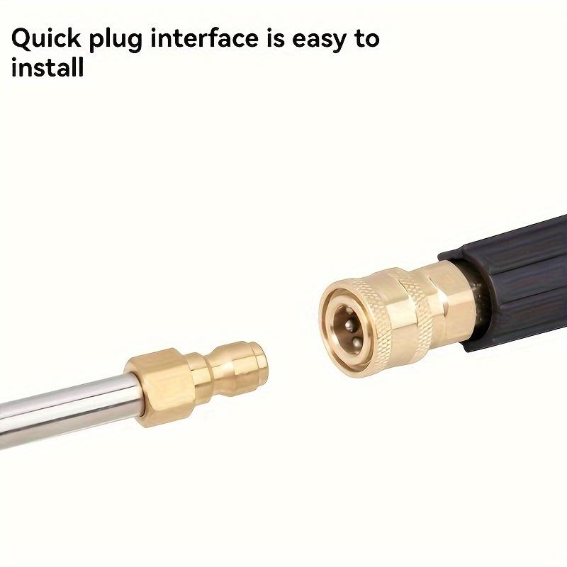 High Pressure Car Wash Water Gun Elbow, Stainless Steel U-Bend Rod with Quick Connect 1/4" Right Angle Extension