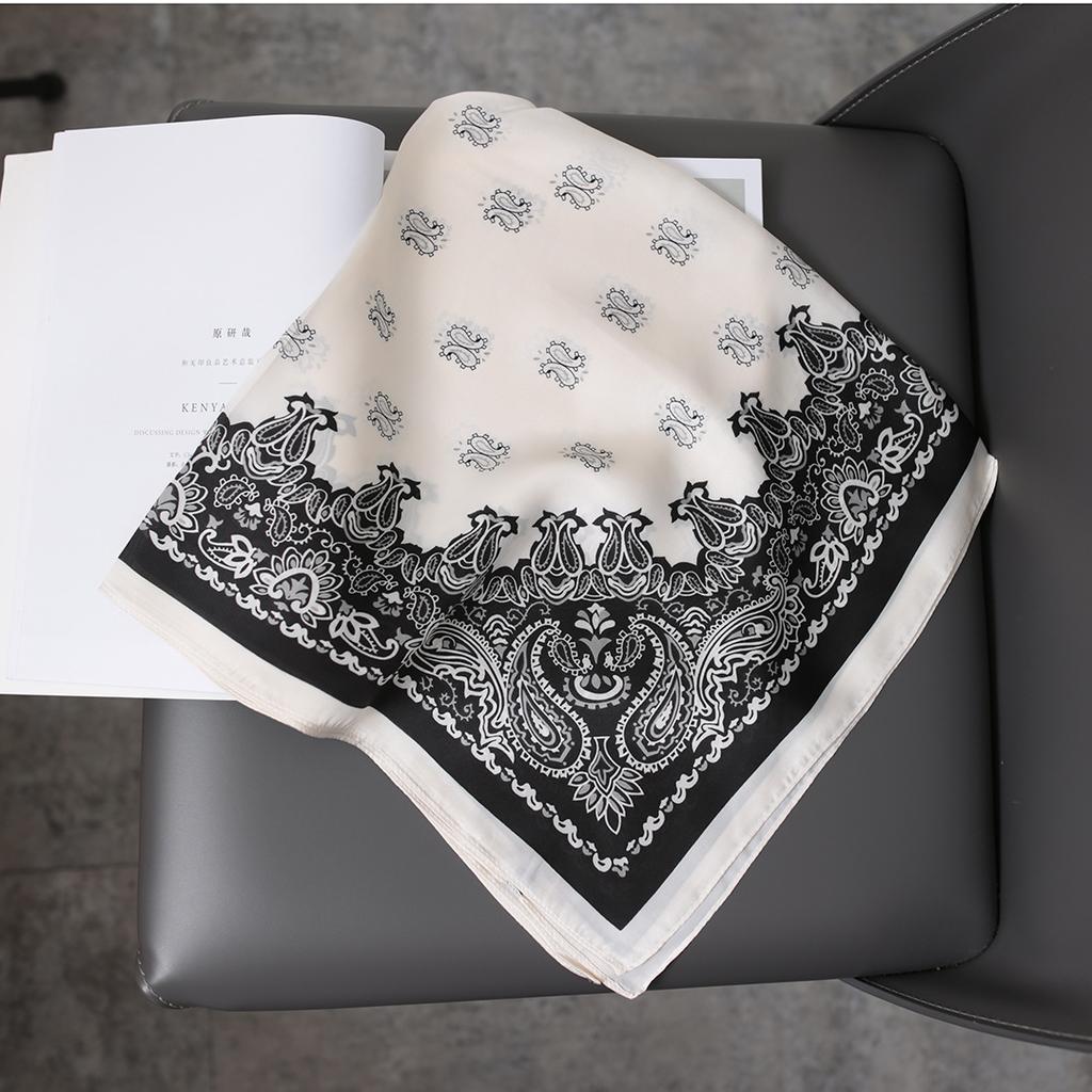 Classics Print 70*70cm Silk Square Scarf Women Fashion Soft Satin Hairband Neckerchief Tie Female Headband Foulard Bag Ribbon