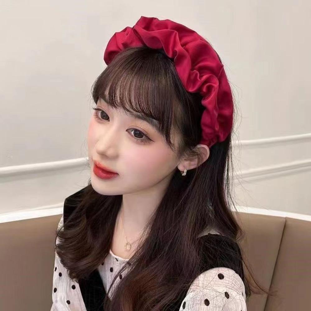Solid Color Pleated Headband Simple Women Headdress Cute Hair Accessories