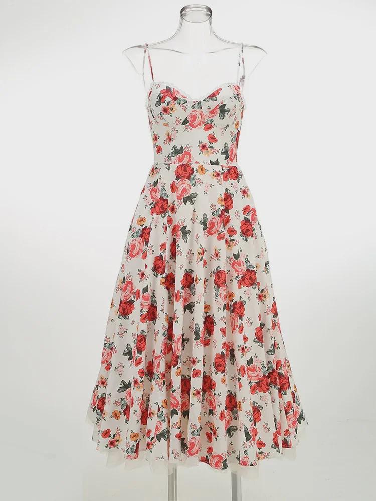 

Высококачественное сексуальное женское платье с длинными бретельками и застежкой-молнией Medium цветочный