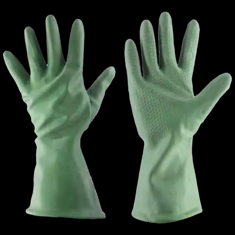 Rongzhituo Butyl Nylon Lined Green Rubber Gloves