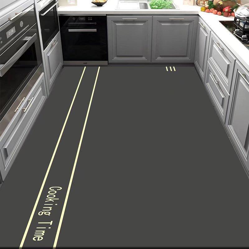 Kitchen Oil-proof and Non-slip Rug PVC Leather Carpets Dirt-resistant Door Mats Simple Balcony Rugs Bathroom Waterproof Carpet
