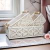 Storage Box with Wooden Handles Large Capacity Basket Woven Design Countertop Organizer for Cosmetics And Sundries