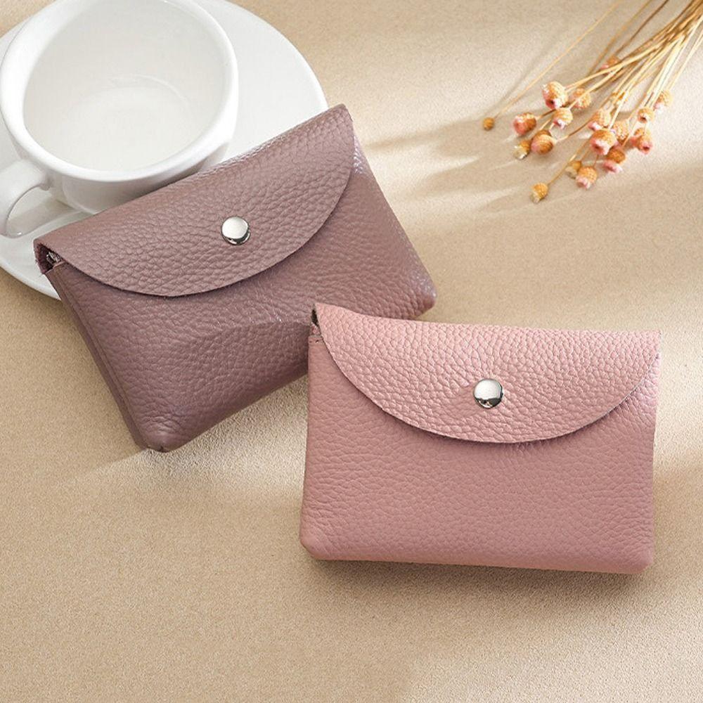 

Soft Money Change Bag Zipper&Hasp Mini Purse Bag Elegant Leather Small Coin Pouch Shopping blue-2 layer