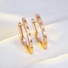 V Shape Natural Zircon Drop Earrings For Women  Rose Gold Color Luxury Daily Jewelry Holiday Party Accessories Gift