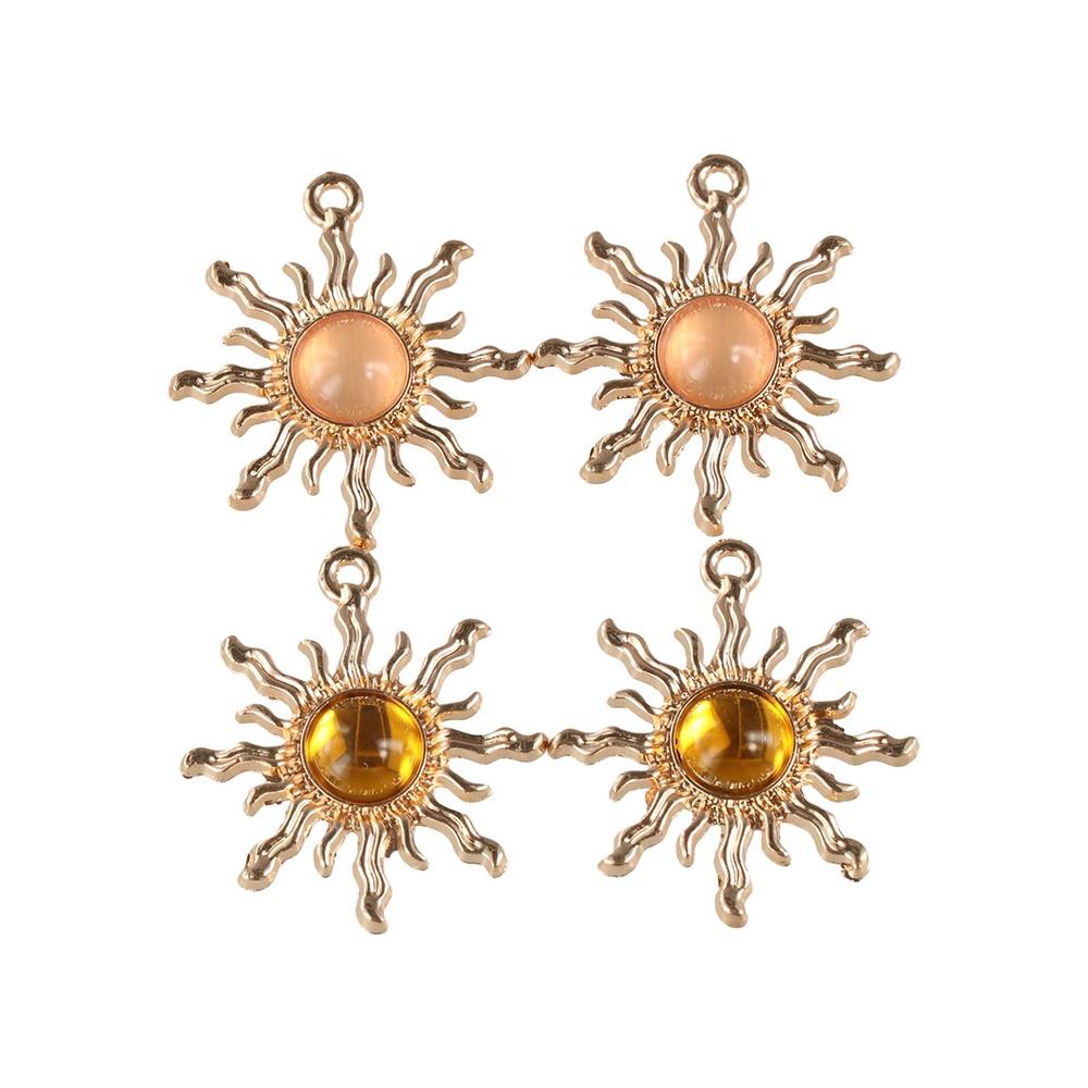 10pcs Baroque Style Gemstone Sun Charms Charming Gemstone  Pendant  Jewelry Making