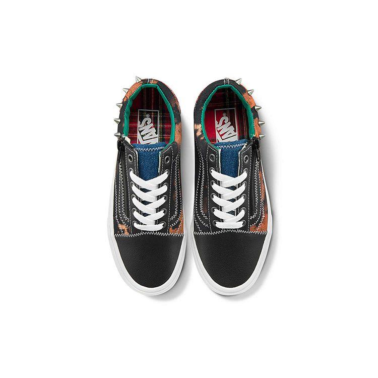 Vans Old Skool Zip Faded Patchwork Low Top Skate Shoes Unisex Sneakers Brown Black VN0A34939GB