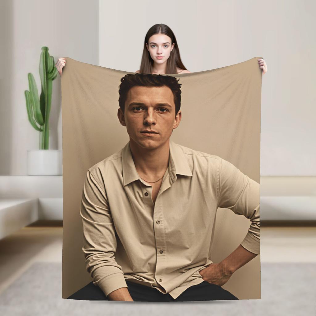 Tom Holland Warm Blanket For Living Room Funny Throw Blanket Spring Travel Car Flannel Bedspread