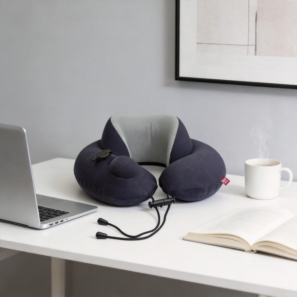 Modern Ionized Ushaped Travel Neck Pillow With Double Layer Press And Gift Box For Adults
