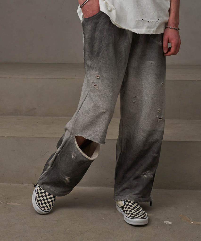 Tener Vintage Painted Elastic Waist Pants (Gray)