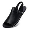Herren Sommersandalen aus echtem Leder mit weicher Sohle und modischer Schnalle - Größen 45-47