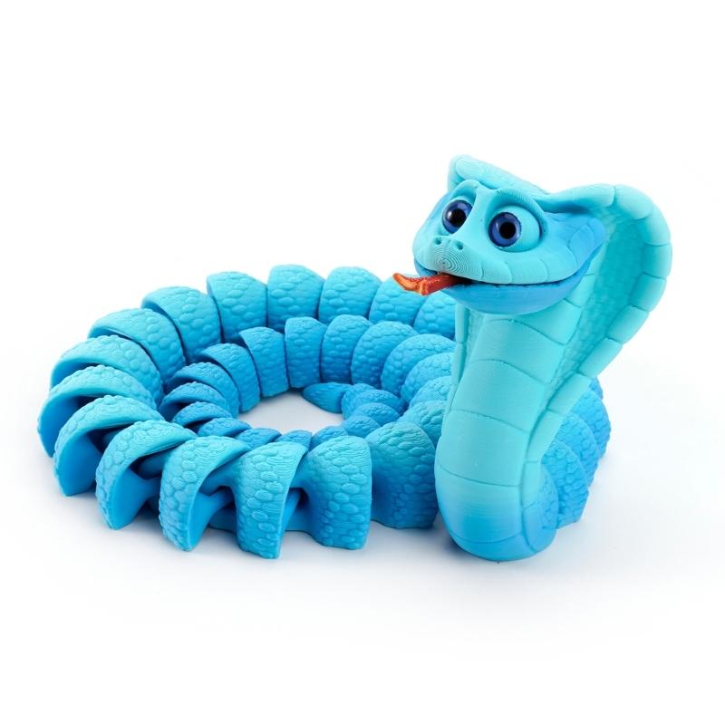Flexible Joints Articulated Cobras Fidgety Toy Table Decors 3D Printed Crazys Cobras ,Realistic Crazys Cobras Statues
