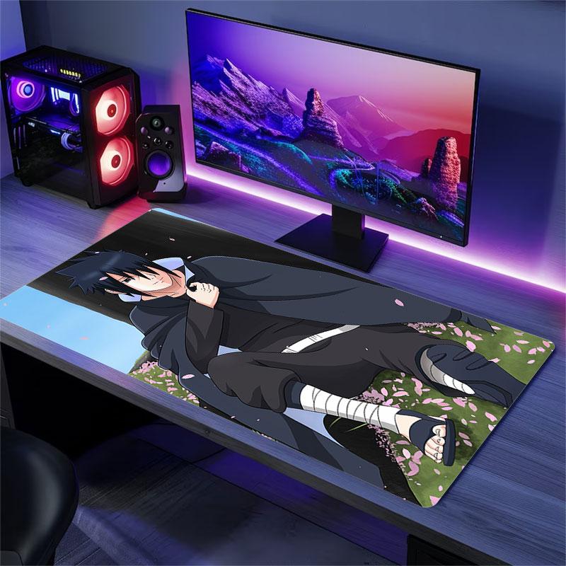 Sasuke Naruto Mouse Pad, Large Gaming Desk Mat, Non-slip XXL Mousepad for Laptop & Tablet, Mini PC Playmat with Stitched Edges
