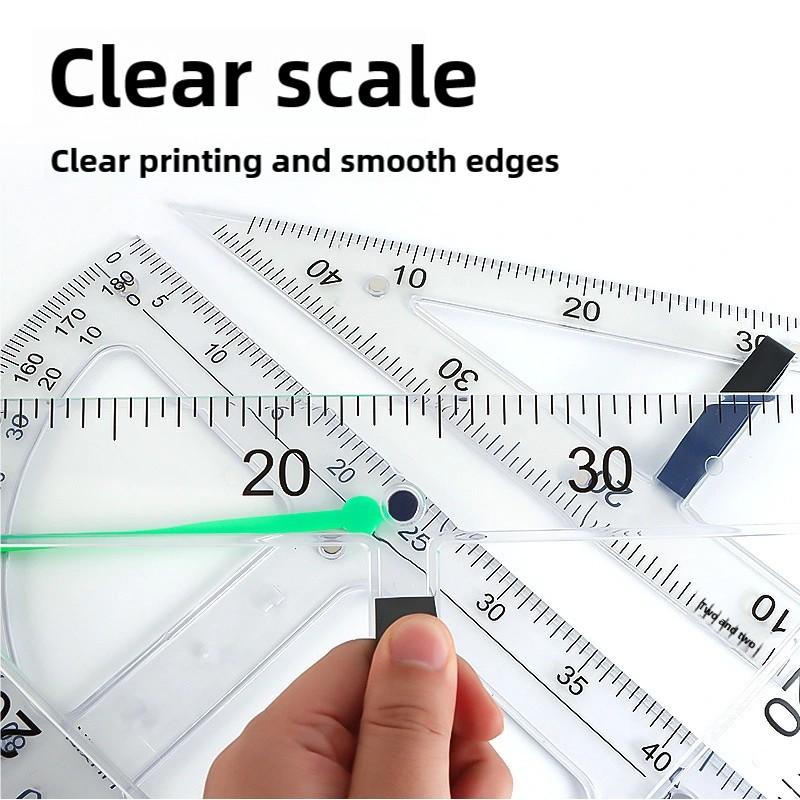 Large Math Geometry Rulers Plastic Geometry Tool for Blackboard White Board Teachers Class Geometry Math Set 40cm