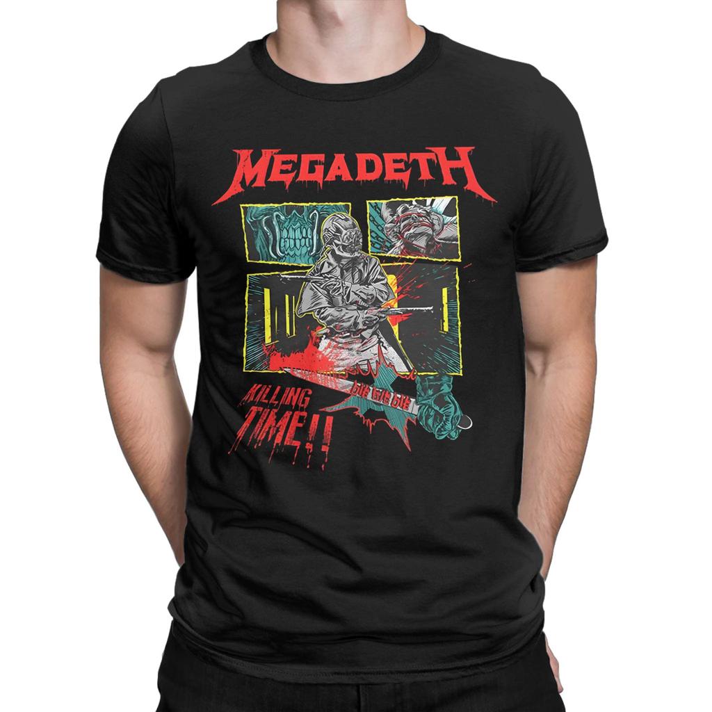 M-Megadethed Band  T Shirt Men's  Pure Cotton Creative T-Shirt Round Neck  Tees Short Sleeve Tops Graphic Printed