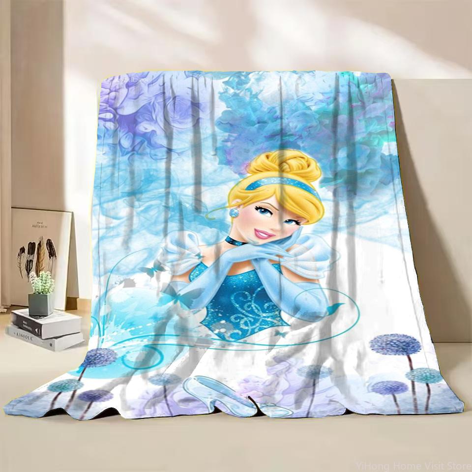 Disney Cinderella Flannel Thin Blanket.Four Season Blanket. Travel Picnic,for Sofa,Beds,Living Rooms,Fluffy Blanket Gifts