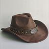 New Western Cowboy Hat For Women Men With Shapeable 7.5Cm Wide Brim Western Suede Hat For Cowboys And Cowgirls Sombrero Vaquero