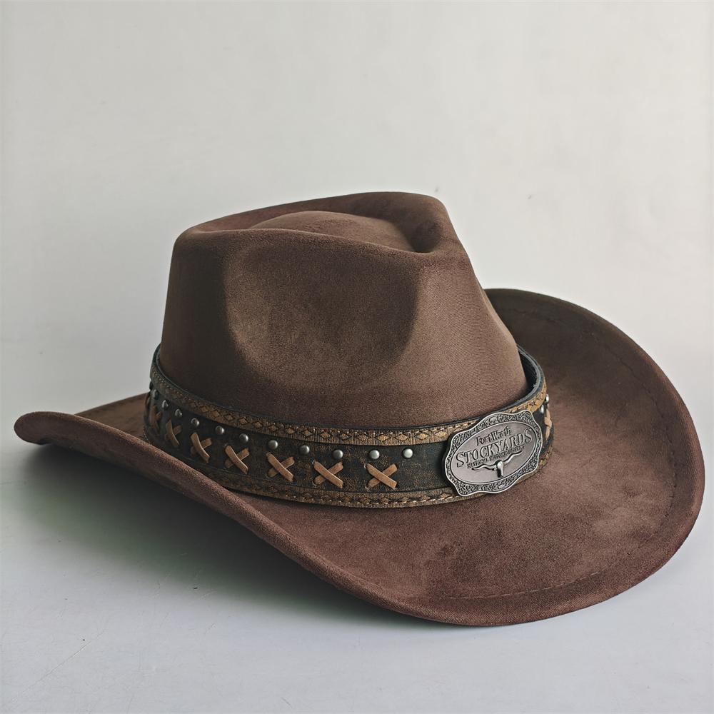 New Western Cowboy Hat For Women Men With Shapeable 7.5Cm Wide Brim Western Suede Hat For Cowboys And Cowgirls Sombrero Vaquero