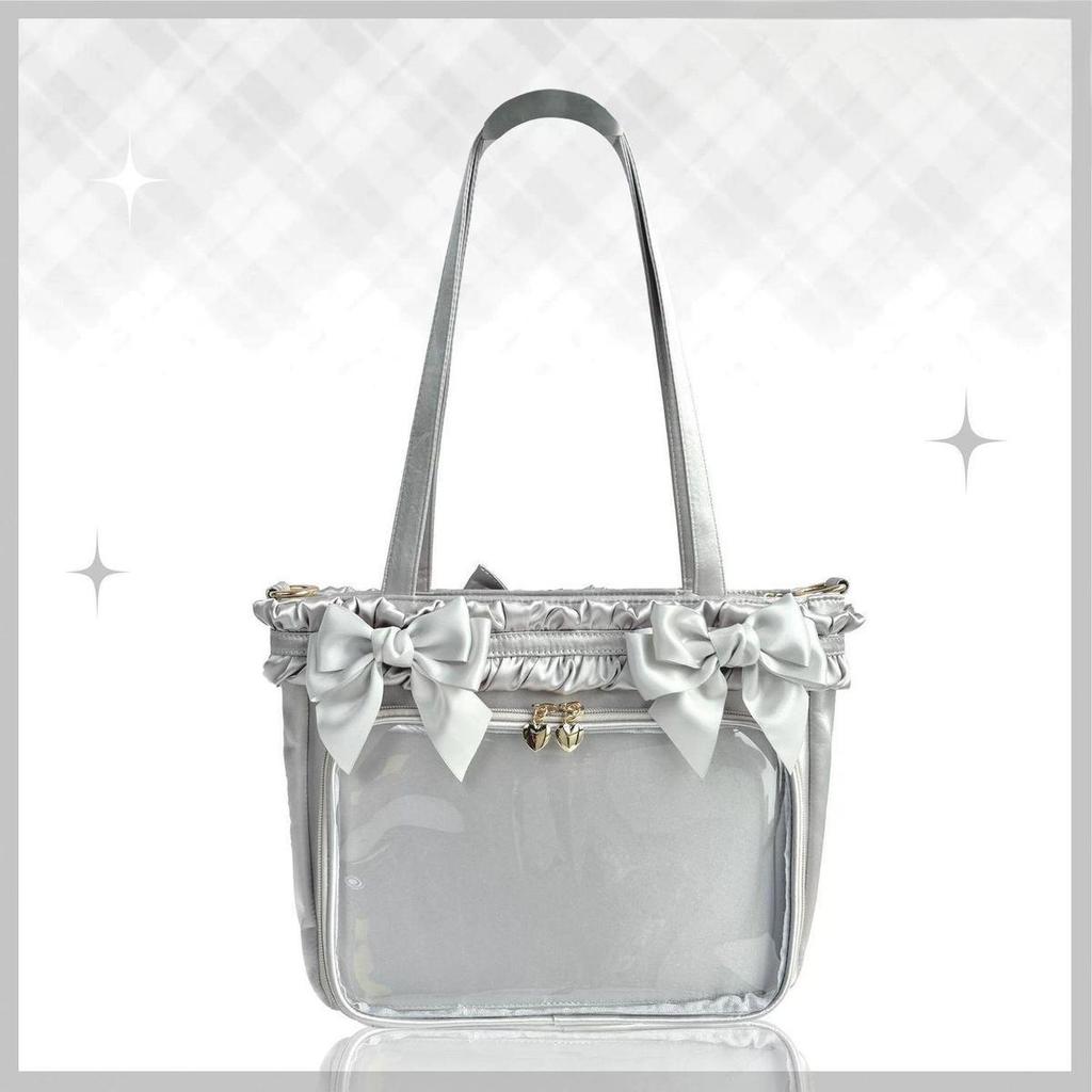 New Lace Bow Girls Sweet Ulzzang Ita Bag Fashionable Cute Harajuku Shoulder Bag Crossbody Bag Jk Uniform Y2K Handheld Tote Bag