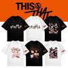 Stray Kids THIS & THAT Album Graphic T-Shirt, Kpop Cartoon Character Print Oversized Short Sleeve Tee for Women Men