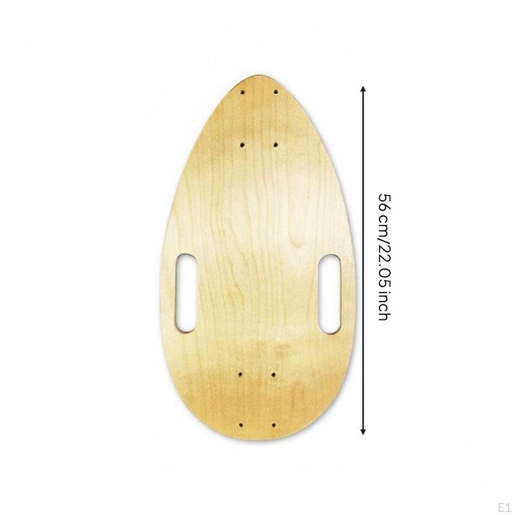 Wooden Balance Board MultiPly Construction Wood with Handles Double Handle Holes Sports Gear