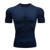 Men's Compression Workout T-Shirt, Gothic Cross Blessed Prin