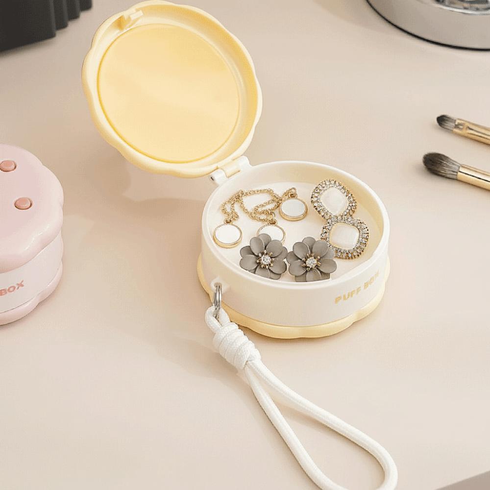 1/2/3Pcs Cookie Shape Powder Puff Storage Box Multifunctional Dustproof Case  Portable Use