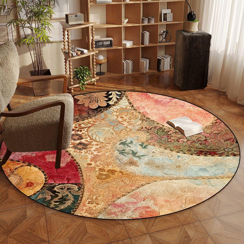 Dywaniki okrągłe Retro Persia do sypialni, mata pod krzesło do gabinetu, dekoracja salonu, dywany wielkopowierzchniowe, antypoślizgowa wycieraczka wejściowa, zmywalne