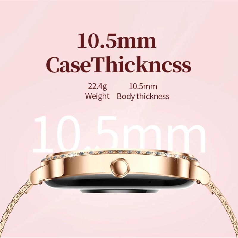 2025 Ny Mote Smart 1.75" HD Skjerm Klokke Kvinner AMOLED Buet Skjerm IP68 Vanntett Helse Anrop Smartklokke Apple Watch Damer for Dame Gave