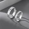 Crushed ice ice ring, index finger ring, for both men and women, plain circle, small-scale niche luxury, matching ring band