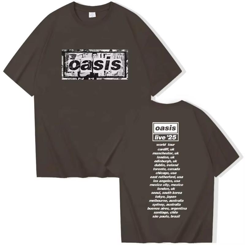 Oasis Reunion Tour 2025 Men Women Tshirt Harajuku Oneck Oasis Live 25 Tour Merch Fashion T Shirt Gift for Fans