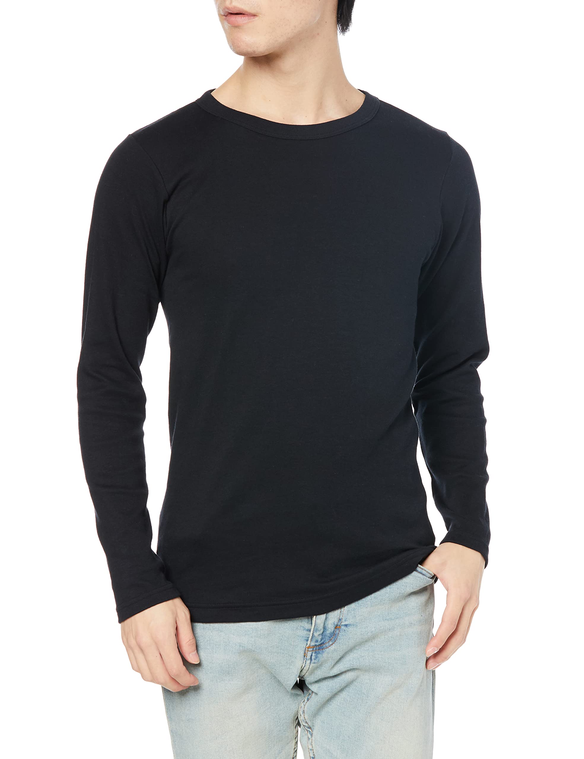 

Hanes Warm Thick Inner Long Brushed Fleece Black to Japanese Size Men s Innerwear, Shirt, Sleeve, 100% Cotton, Lining, HM4-Q506A, (Equivalent L) чёрный