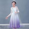 Princess Elsa Purple Floor-Length Gradient Dress with Veil for Kids' Parties