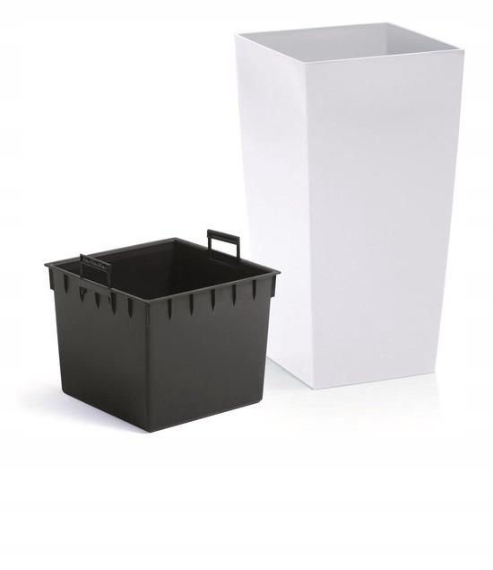 URBI DURS265 Tall Flowerpot with Insert | White