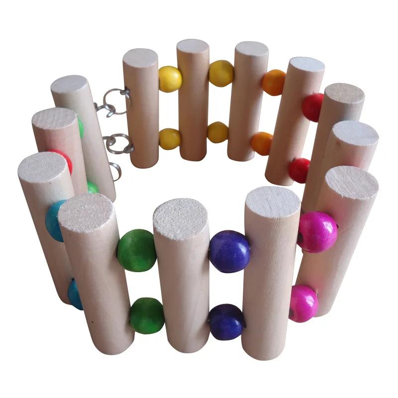 1PC Wood Ladder for Parrot And Hamster Climbing Rope Harness Cage Toy for Parakeet Pet Accessories