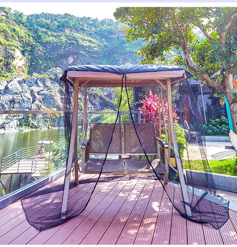 Patented Mosquito Net Outdoor Rocking Chair with Shade - Modern American Design for Garden & Balcony