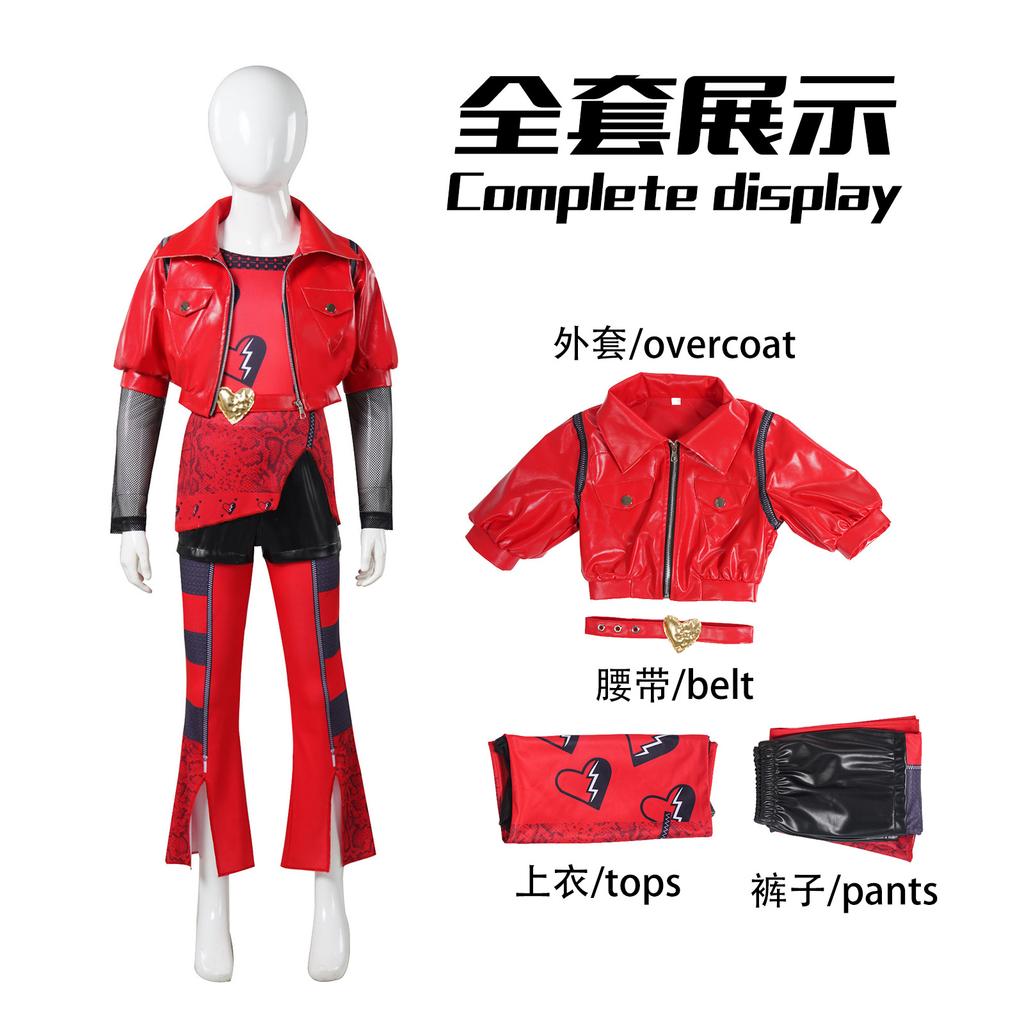 Descendants 4 Rise of Red Cosplay Costume, Red Queen Kids Stage Full Set