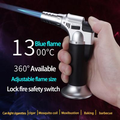 Briquet à gaz Butane rechargeable, briquet à flamme réglable, torche de cuisine pour Chef, coupe-vent d'extérieur, allumage de barbecue, outil de survie pour pique-nique