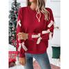 Weihnachts-Sweatshirts für Damen Süßes Schleifen-Sweatshirt Oversized Rundhals-Sweatshirt Ohne Kapuze Weihnachten Herbst Y2k Oberteile Pullover
