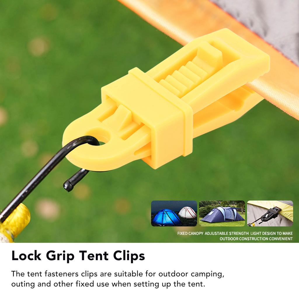 5pcs Tarp Clips Waterproof Tear Resistant Strong Lock Grip Tent Clips for Outdoor Camping
