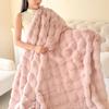 1pc Plaid Flannel Blanket Sheet Warm Soft Cozy Throw Blanket Sofa Bed Room Office Nap Blanket Autumn Winter Fluffy Bubble Fleece Blanket Sheet